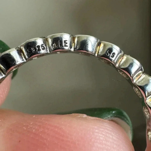 Pandora| Sterling Silver Soft Round Cut Stackable Ring - Picture 6 of 10